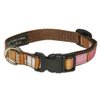 Xsmall Brown/Multi Stripe Dog Collar: 1/2" wide, Adjusts 6-12" - Made in USA.