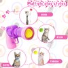 Eerrhhaq 2 Cat Toy Launchers & 100 Cat Pom Pom Balls,Cat Toys Balls Launcher,Launch Ball Interactive Toy,Silent Plush Elastic Ball for Kitty