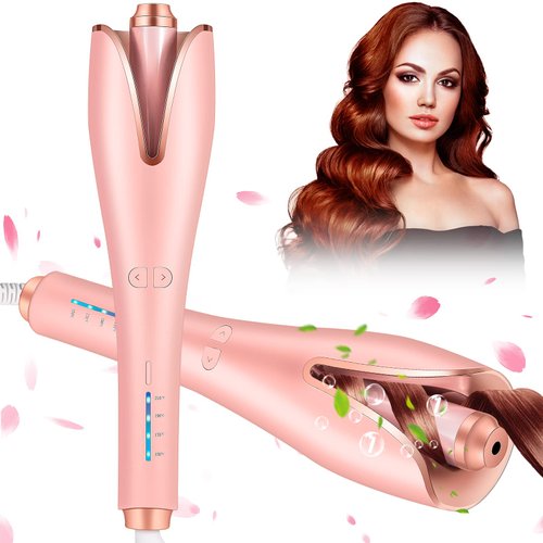 Automatic Curling Iron,Auto Hair Curler with Adjustable 4 Temps Levels,Auto Hair Curler with 1”Ceramic Ionic Barrel,Beach Waves Rotating Barrel Curling Wand,Auto Shut-Off,Fast Heating for Hair Styling