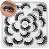 DYSILK Eyelashes Cat Eye Lashes - False Eyelashes Natural 10 Pairs 6D Faux Lashes Pack Fluffy Lashes Wispy Mink Natural Look Fake Lashes Reusable False Eyelashes | 14.5mm