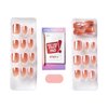 KISS imPRESS No Glue Mani Press-On Nails, Color FX, Distraction', Medium Neutral, Short Size, Squoval Shape, Includes 30 Nails, Prep Pad, Instructions Sheet, 1 Manicure Stick, 1 Mini File