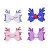 4 Pcs Christmas Bows hair, Glitter Headwear Hairpin for Girls Christmas Accessories Colorful Christmas Antler Hair Pins