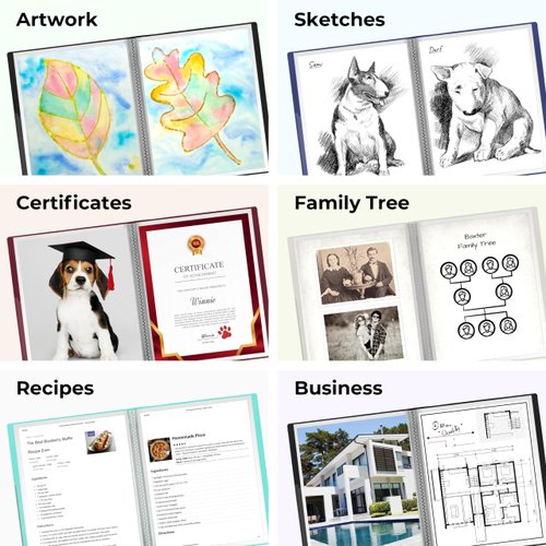 Dunwell Binder with Plastic Sleeves 12-Pocket, Black Presentation Book, 8.5 x 11 Portfolio Folder with Clear Sheet Protectors, Displays 24-Page Documents, Certificates, Important Papers