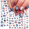 8PCS Independence Day Nail Art Sticker 4th of July Nail Decals 3D Self-Adhesive USA Flags Heart Star Stripe Nail Designs Memorial Day Nail Supplies American for Women Independence Day Nail Decoration