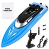 Wemfg RC Boat Remote Control Boats for Pools and Lakes, RH701 15km/h High Speed Mini Boat Toys for Kids Adults Boys Girls Blue