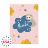 Canopy Street Thank You Cards With Happy Rainbow And Sloth Design / 24 Colorful Thank You Note Cards And Envelopes / 6 Cute Designs