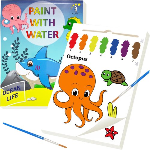 Paint with Water for Toddlers Ages 1-3 3-5 - Water Coloring Books for Kids - Toddler Arts and Crafts for Boys - Girl Project for 2 4 3 Year Old - Watercolor Painting Book - Kid Art Supplies Craft Kit