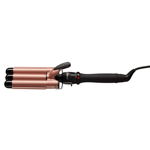 RED by KISS Ceramic Tourmaline Professional Curling Iron Hair Waver (1" Triple Barrel) Beach Wave Natural Wave, Temperature Control & LED Indicator, Anti-scalding Head, Anti-Slip Handle