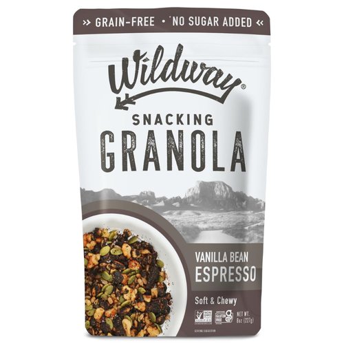 Wildway Keto Granola | Vanilla Bean Espresso | Grain-Free, Certified Gluten-Free Cereal | Vegan, Low Carb | No Sugar Added | Paleo-Friendly | Non-GMO Fruit & Nut Clusters | Nutrient-Rich | 8oz, 3 Pack