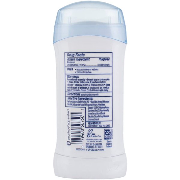 Dove Invisible Solid Deodorant, Fresh, 2.6 oz (3 Pack) (Bundle)