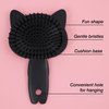 Forever 21 Hairbrush - 1pc Cute Animal Character Hairbrush, Comfort & Control Cushion Hair Brush w/Gentle Bristles, Cushion Base, and Animal Ears (BLACK CAT)