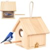 YUEPET Outdoor Bird Houses Transparent Wooden Bird House for Outside with Lanyard and Screws,Hanging Birdhouse Clearance for Finch Bluebird Cardinals Hummingbird