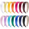 SIQUK 14 Pieces Satin Headbands 1 inch Headband Colorful Plain Headband DIY Craft Headbands for Women and girls
