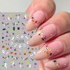 Halloween Nail Art Stickers Cute Ghost Pumpkins 3D Self-Adhesive Nail Decals Bat Skull Spider Web Designs Nail Stickers Halloween Nail Supplies Nail Art Design for Women Girls 6 Sheets
