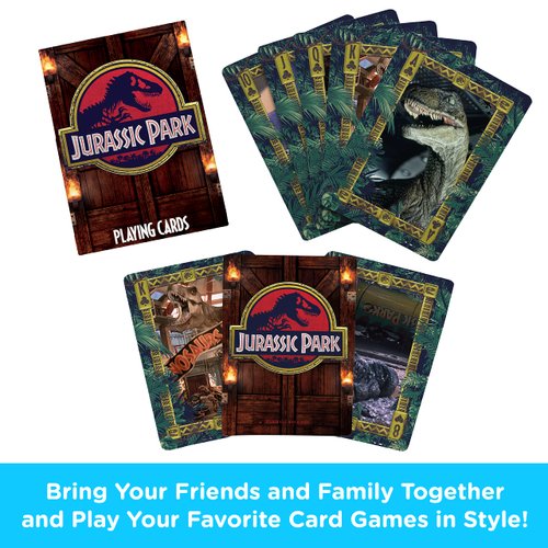 AQUARIUS Jurassic Park Playing Cards - Jurassic Park Themed Deck of Cards for Your Favorite Card Games - Officially Licensed Jurassic Park Merchandise & Collectibles, 2.5 x 3.5