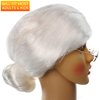 Skeleteen White Old Lady Wig - White Granny Costume Accessories Wig with Bun for Adults and Kids