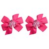 Ballet Slipper 3 inch Grosgrain Bow Hair Bow Set Ballerina Recital Gift (Hot Pink Set)
