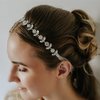 WOVOWOVO Flower Girl Headpiece for Girls, Teens, Women Crystal Headband Flower Crown Hairbands Communion Bride Wedding Tiara Hair Accessories
