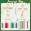 BeYumi Christmas Wooden Cross Craft - 20Pcs DIY Wooden Cross Ornaments Craft Kit for Kids Make Your Own Nativity Cross Christian Religious Xmas Craft with Gem Sticker Church Party Decoration Supplies