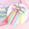 NCMAMA 4PCS Unicorn Hair Bows for Girls Curly Grosgrain Ribbon Hair Bows Clips Girls Hair Accessories for Toddlers Infant Kids Children （Style-A）