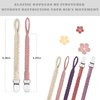 Duludulu Braided Pacifier Clips Baby Girl, Binky Clips Pacifier Holder with Handmade Teething Straps Unisex Design Smoother Pacifier Clip Fits All Pacifiers for Shower Birthday Gifts