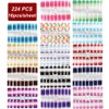 BeautyChen 14 Sheets Nail Stickers Glitter Gradient Color Shine Full Wraps Stickers Nail Art Adhesive Decals Nail Art Tips Stickers Strips Self-Ashesive Nail Art Sets for Women Girls
