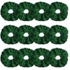 12 Pcs Glitter Cheer Christmas Hair Scrunchies For Thick Hair Santa Claus Scrunchie School Performance/Sports/Practice/Party Scrunchie Ponytail Holder Wrist for Girls Show (Green)