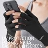 SayWow Fingerless Gloves for Women Sun UV Protection for Touchscreen, Gel Manicures, Driving, Black