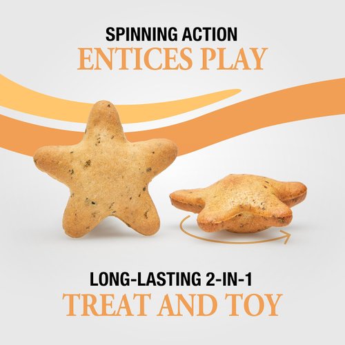Good ‘n’ Tasty Spinning Stars Cat Treats, 1.5 Ounce Bag, 2-in-1 Treat & Toy Made with Real Chicken, Chicken Liver & Catnip, Encourages Playfulness & Low Calorie