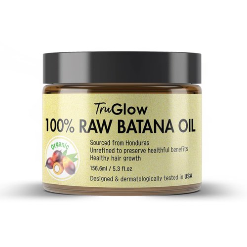 TheMore Crazy TruGlow 100% Raw & Unrefined Batana Oil | Natural Moisturizer for Dry Scalp, Shine & Healthy Hair | Nourishing Oil for Hair, Scalp & Beard – 5.3 fl oz