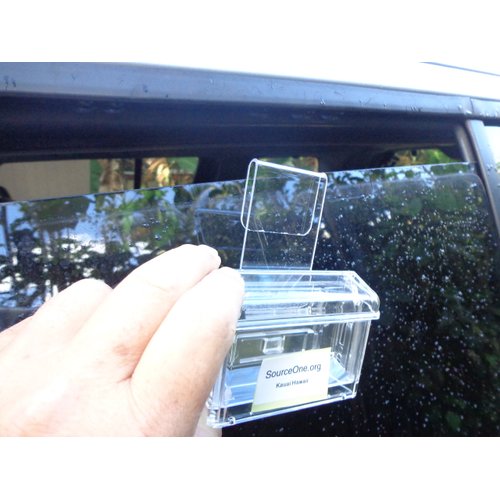 SourceOne Outdoor business card holder with Window hook (clear)