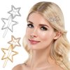 Joez Wonderful 8 Pcs Star Hair Clips, Metal Star Hairpins, Gold Silver Rhinestone Star Hair Accessories for Women, Girls, Thick Hair, Long Hair