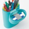 LIHIT LAB A7694-14 Stand Pencil Case, Oval Type, Light Blue