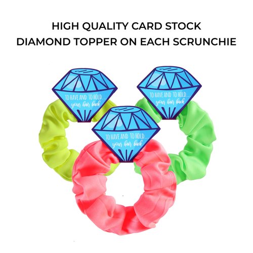 Neon 80s Scrunchies I 12 Pack I Bachelorette Party Favor Hair Ties I Team Bride Hair Ties I Bridesmaid Hair Tie