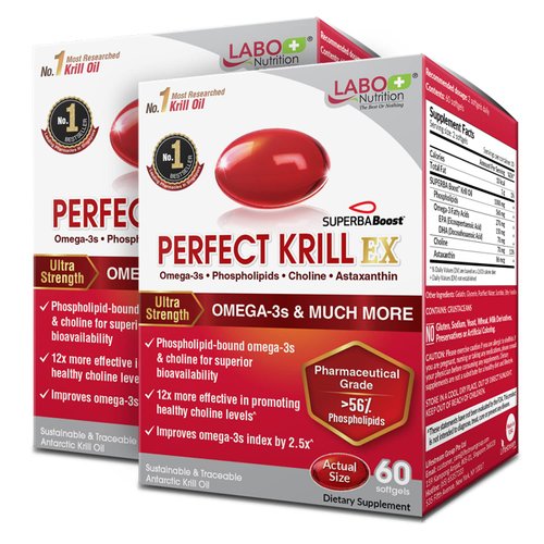 LABO Nutrition Perfect Krill EX, The Purest Ultra Strength Antarctic Krill Oil, Highest Phospholi...
