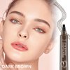 evpct SUAKE 1Pcs Dark Brown Magic Microblading Eyebrow Contouring Pen Pencil, 4 Tipped Precise Brow Pen with Sponge Micro-Fork Tips Applicator, Create Natural Looking Brows Eyebrow Makeup Long Lasting