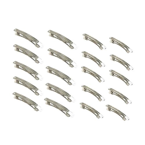 20pcs Assorted Size Metal Silver French Barrette Hair Clips for DIY Hair Clip Craft Bows