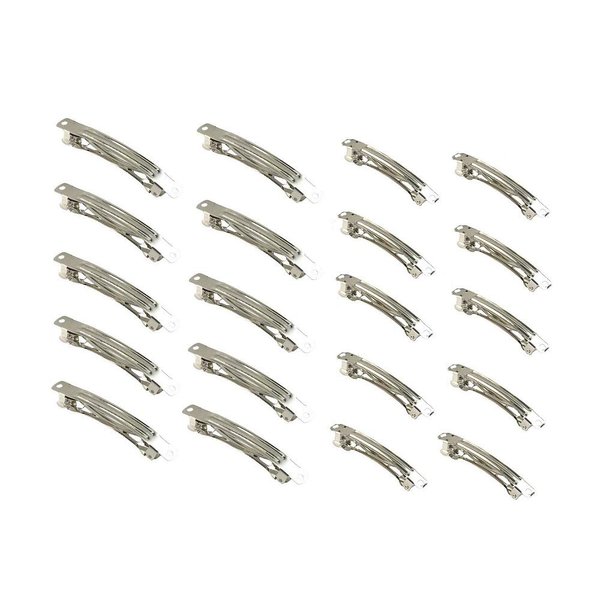 20pcs Assorted Size Metal Silver French Barrette Hair Clips for DIY Hair Clip Craft Bows