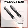 2pcs Black Metal Prong Pick Combs Parting for Women, Double-Head Parting Teasing Comb with Metal Pick Fork Comb Tool Hair Picking Comb for Hair Styling Salon Fine Hair Thick Thin Hair