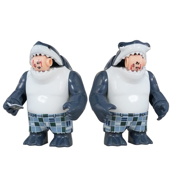MOOXI-MOC Movie Superheros Sharkman Minifigs Set,Mini Action Figures Shark King Building Block,Made for Movie Fans(2pcs)