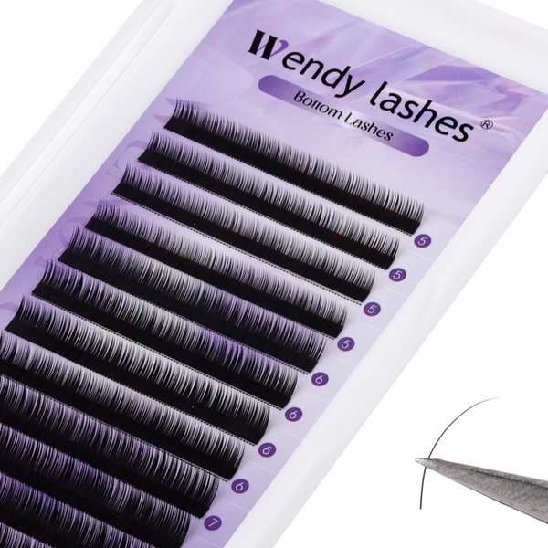 Bottom Lash Extensions 5/6/7mm Mixed Length Natural Look B Curl - Premium Quality PBT Silk Lightweight Soft Under Bottom Eyelash Extensions for Women Beauty Makeup Eyelash Extension (0.07-B-5-7mm Mix)