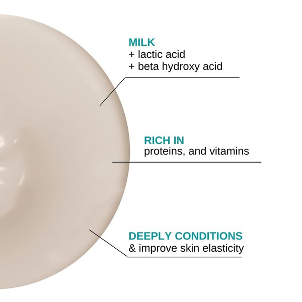 BODIPURE Silky Milk Mud Mask for Body – Rich in Essential Milk Proteins, and Vitamins – Spa Quality Mud Treatment Moisturizing, and Re-hydrating Dry Skin, 64 Ounce