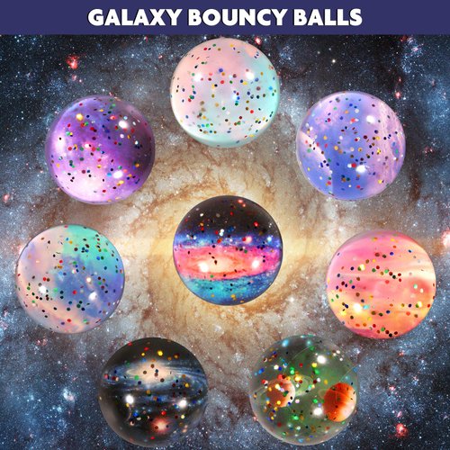 Pllieay 16PCS Solar System for Kids Galaxy Space Toys, 45mm Bouncy Balls Bulk and Galaxy Flashcards for Kids Party Favors, Educational Toys, Space Toys for Kids