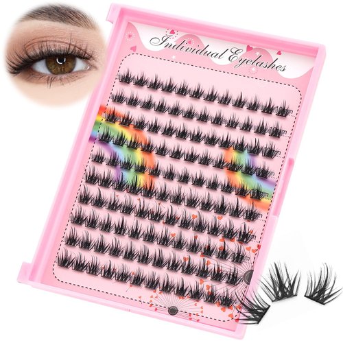 Bodermincer Lashes Clusters 10+12mm/12+14mm/14+16mm/16+18mm/10-12-14-16mm/14-16-18mm Mixed and 8-20mm to Choose Lashes Extension Kit lash Clusters Lashes Wispy Eyelash Extension （8mm)