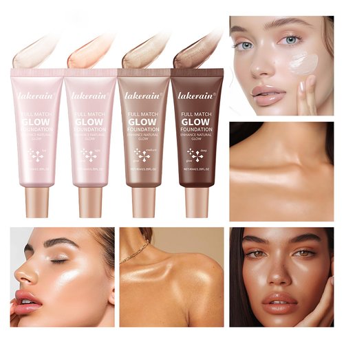 Natural Glow Illuminator Glotion, Hydrating Makeup Highlighter for Face & Body, Liquid Highlighter to Glow, Sheer to Light Buildable Coverage Long Lasting Vegan & Cruelty-Free, Medium