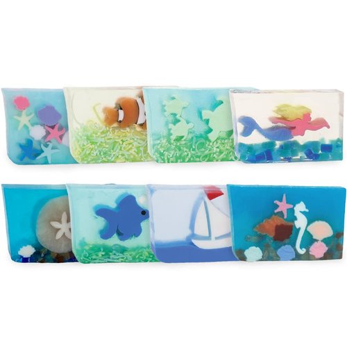 Primal Elements Assorted Bundle (Sea) - Rich Lathering Glycerin Bar Soap for Body, Face, and Hands (Pack of 8)