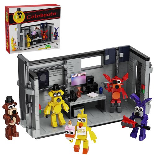 Five Nights Security Room Building Set,Fazbear Fredy Monster Action Figures Building Kit Toys for 6+(545PCS)