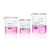 Labvida Upgrated 3 Size Low Form Beaker Set, 50ml 100ml 250ml, 3.3 Boro Glass Beakers with Printed Graduation, LVA017
