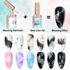 Bevimee Blooming Gel Nail Polish Marble Nail Polish 12ML Watercolor Marble Ink for Nails Black & White, Spreading Magic Blossom Effect Flower Nail Art Design Manicure DIY At Home, 2PCS