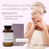milk + honey Calming Bath Soak No. 8, Moisturizing Epsom Salt Bath Soak with Lavender and Eucalyptus Oils, Soothing and Relaxing Bath Soak, 10 oz